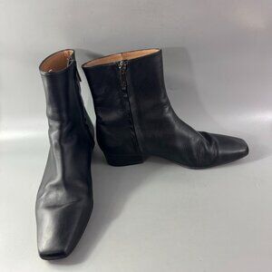 Flattered Rami Black Leather Ankle Boots, Size 41